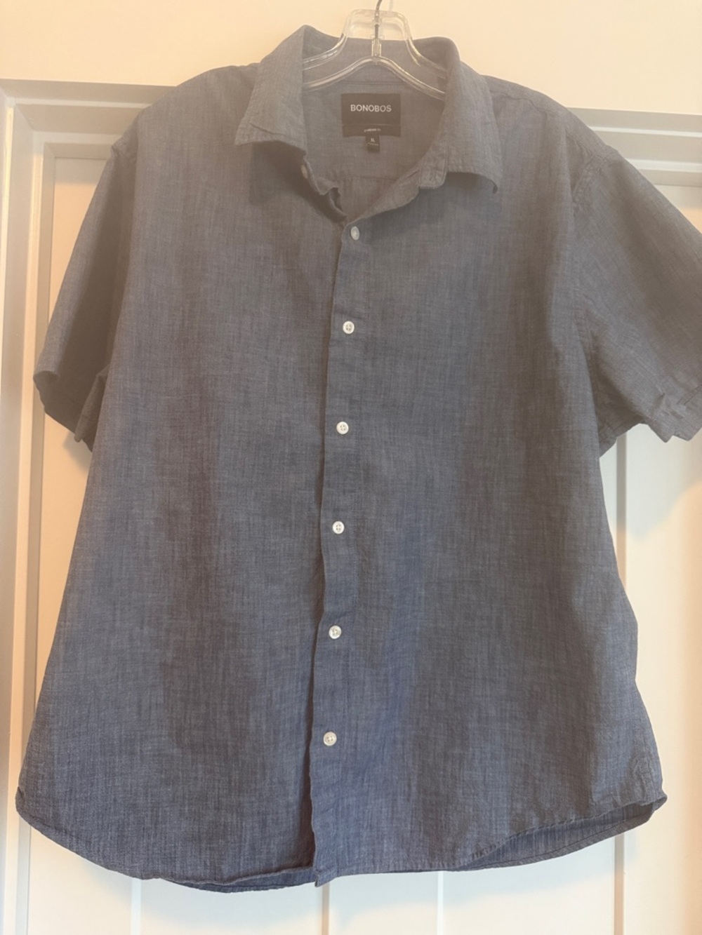 Bonobos Dark Wash Chambray Short-Sleeve Button-Down Shirt